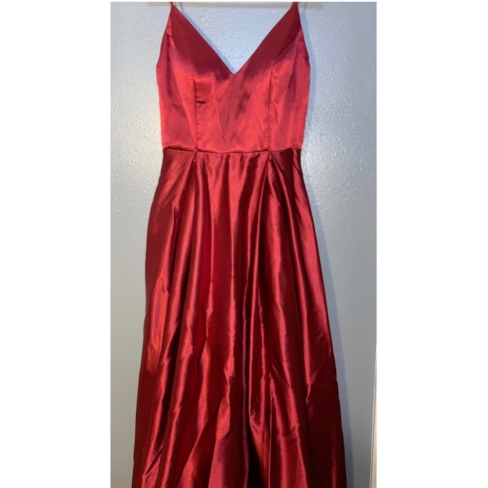 Red Satin Prom Dress